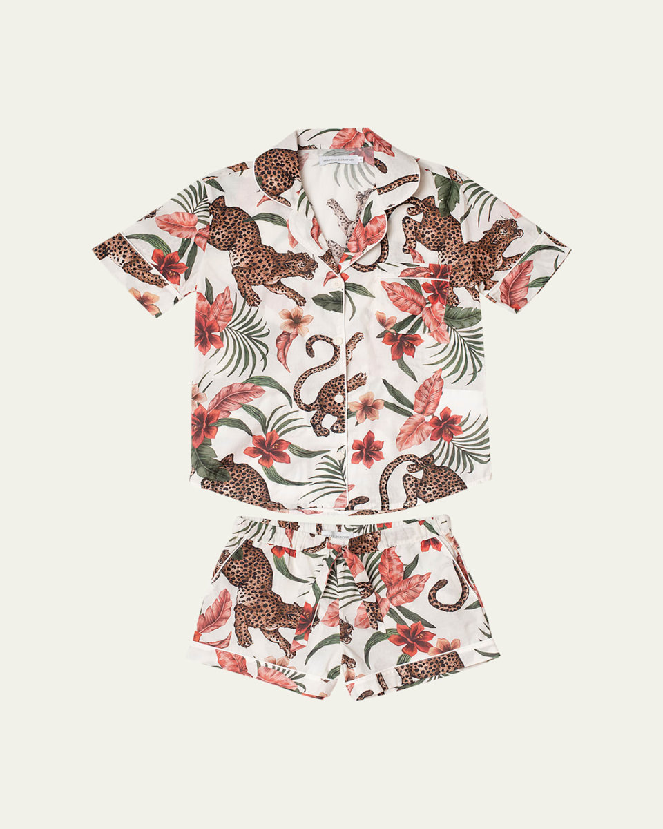 Floral-Print Cotton Short Pajama Set